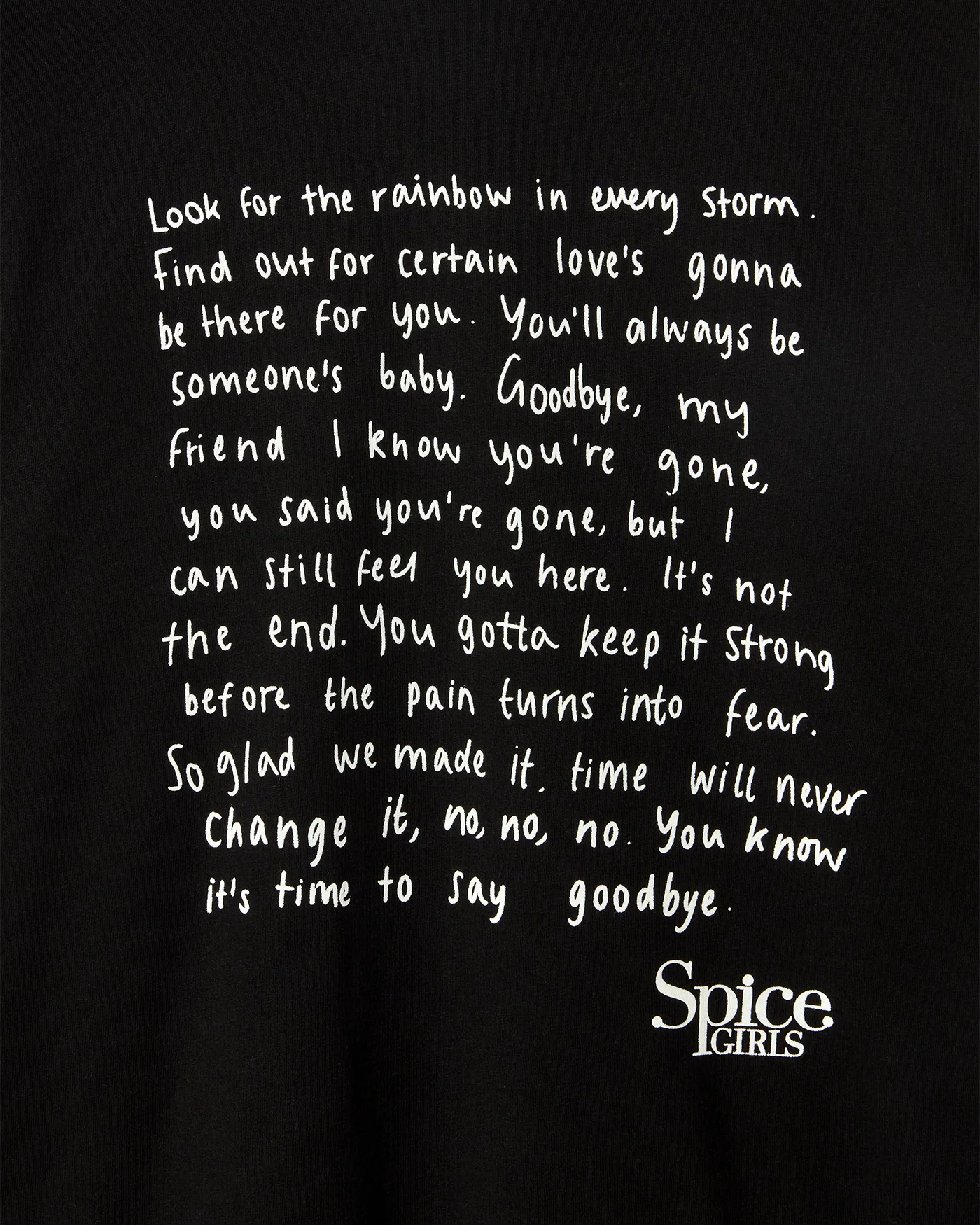 Spice Girls Goodbye Lyric Longsleeve T-Shirt - Image 3